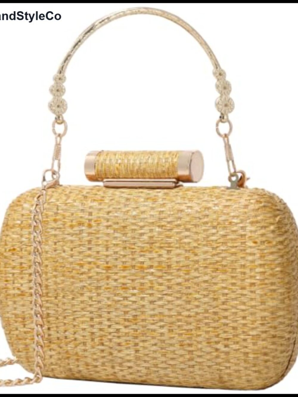 Straw Clutch Purse Hand-Woven Wicker Evening Handbag Raffia Party Wedding Bag